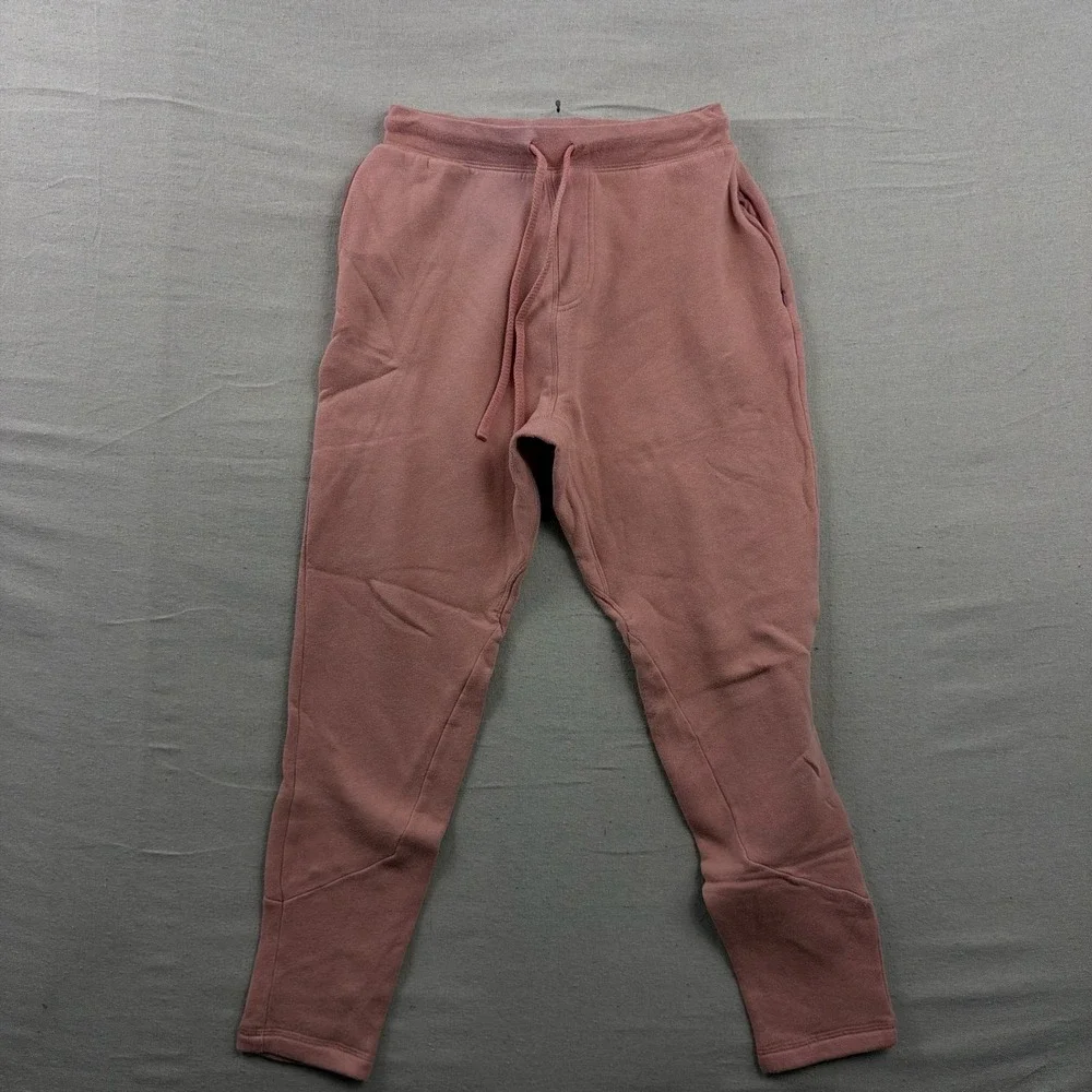 Alo Yoga Jogger‎ Sweatpants Womens Medium Pink Fleece Zipper Pockets Tapered Leg